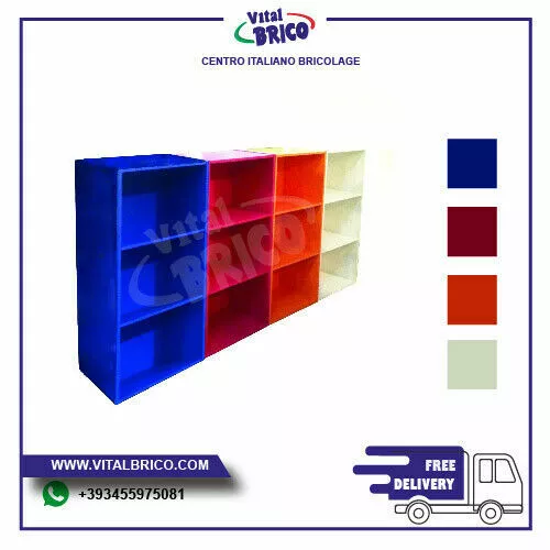 Mobile Libreria Colorata Componibile Modulare Legno MDF Scaffale in 5 Colori