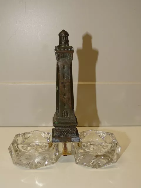 *ANCIENNE SALIERE de TABLE SEL POIVRE CRISTAL PRISE de MAIN PHARE en REGULE  D