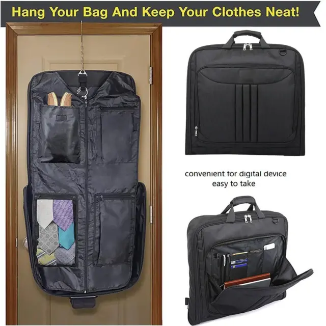 2 in 1 Garment Bag Travel Suit Bag For Men Large Carry For Business Trips F0Z5