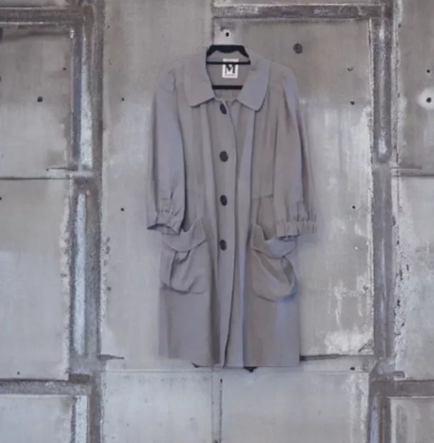 Women’s Missoni Gray Linen Trench Coat with Optional Belt Size 6