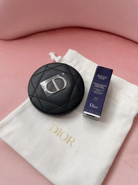 Espejo de bolsillo compacto negro Dior Beauty y mini lápiz labial EDICIÓN LIMITADA 2023