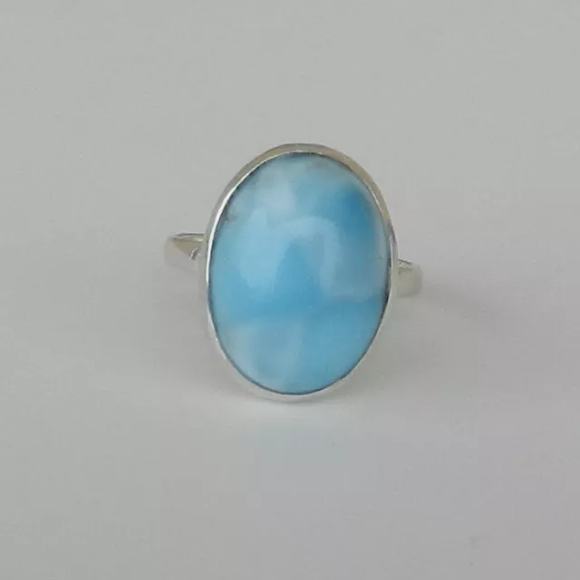 LARIMAR Ring in 925er Silber gefaßt nicht verstellbar