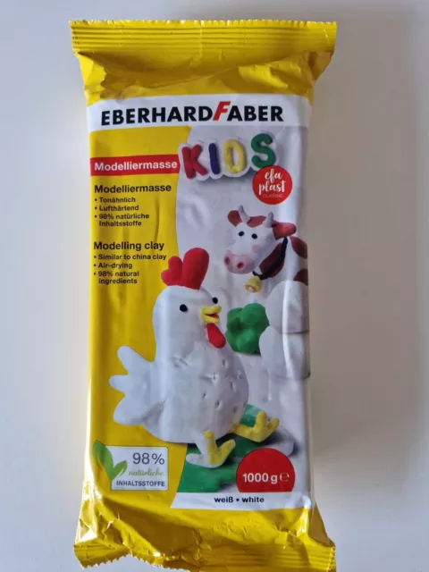 Eberhard Faber 570102 EFAPlast Kids Modelliermasse weiß 1 kg basteln modellieren