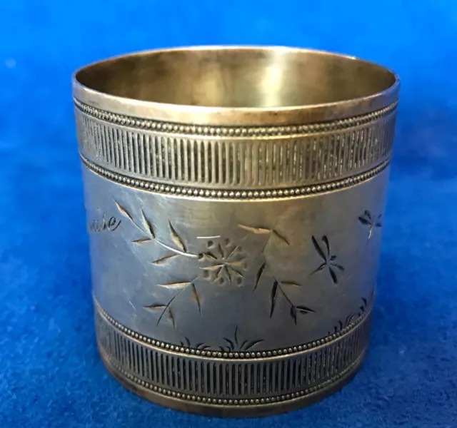 Antique Sterling Silver Engraved Napkin Ring