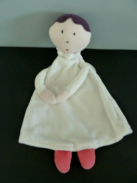 J9 - Doudou Marionnette Jacadi Poupee Ange Marguerite Blanc Rose Violet Ttbe