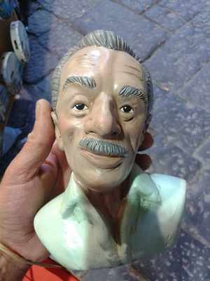 1 statuetta busto  eduardo de filippo  terracotta 18 cm circa crib presepe 