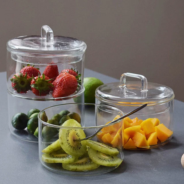 Ciotola In Vetro Per Frutta E Insalata - 23 Cm, Grande, A Forma Di Petalo Con Base A Tre Gambe - 2
