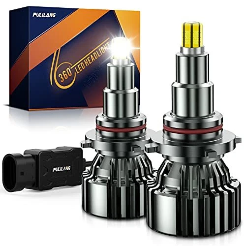 Pulilang LED Phare Ampoule Voiture Led HB3 360°Lampe de Voiture Feu de Route Feu