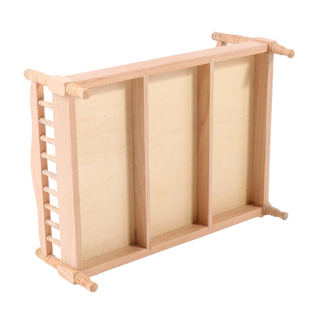 1:12 Dolls House Wood Double Bed Miniature Bedroom Furniture Pretend Play *DB