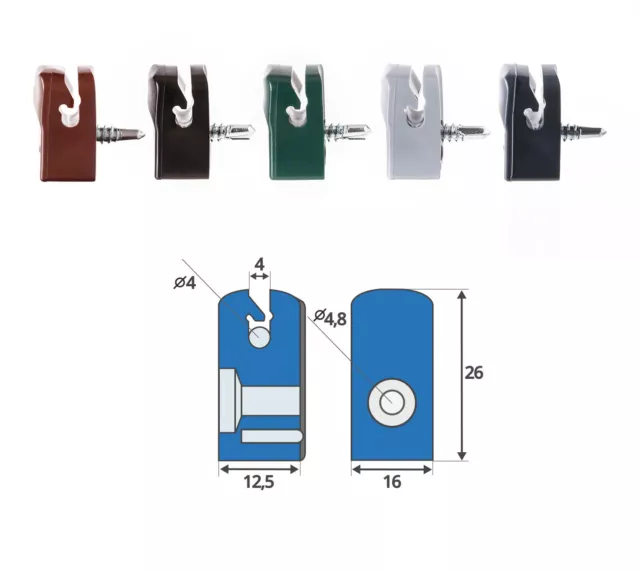 Spanndrahthalter mit Schraube Set Maschendraht Machendrahtzaun Drahthalter 3