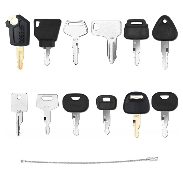 12Keys Forklift Key Set for 14603 Key for for /14607 for Takeuchi T5N9