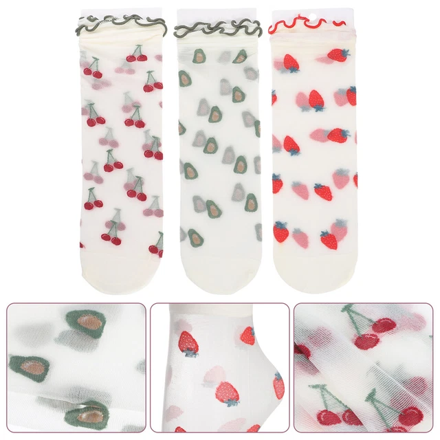 3 Pairs Transparent Socks Mid Tube Socks Mesh Socks Women Tall Feet