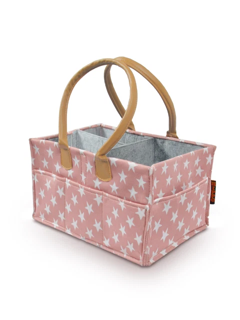 Designer Pink Baby Diaper Caddy Nursery Storage Organizer Baby Caddy for Nappy