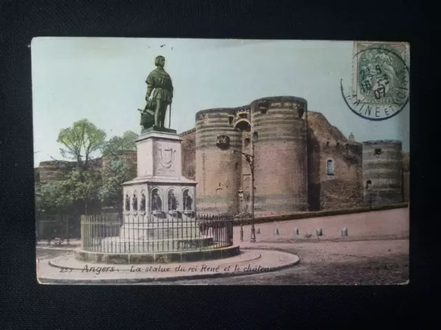 Cpa Angers The Statue Of The Reborn King And The Castle