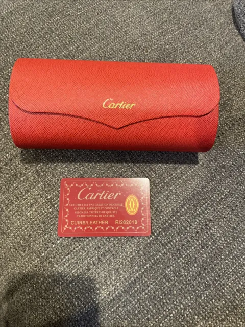 Cartier eyeglass /sunglasses case red With Card preowned- Case Only