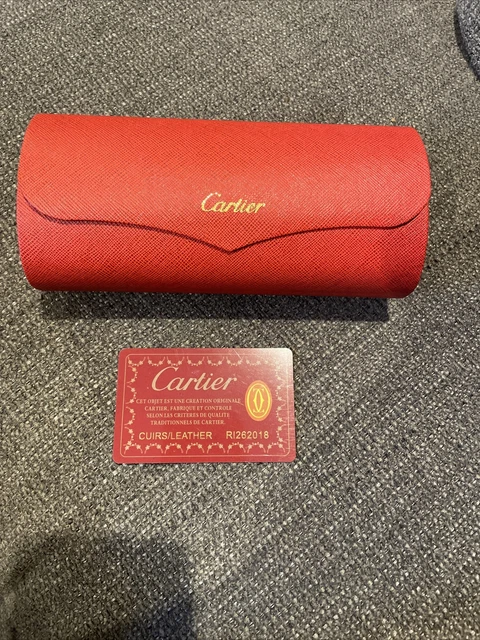 Cartier eyeglass /sunglasses case red With Card preowned- Case Only Cartier eyeglass /sunglasses case red With Card preowned- Case Only