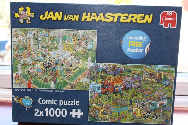 2 X JAN van Haasteren 1000-teilige Stichsägen gebraucht "BBQ Party