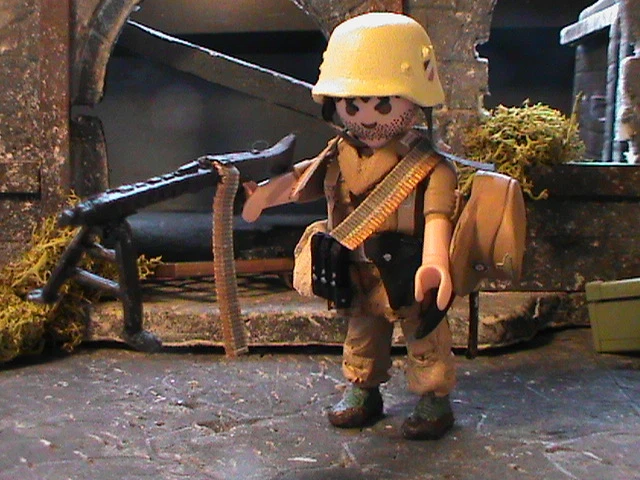PLAYMOBIL PERSONNALISÉ ARTILLEUR 8º Armée De Terre (Tobruk-1941) Ref-053 Bis EUR 40,00 - FR