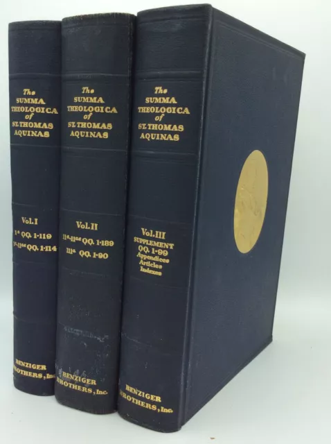 SUMMA THEOLOGICA: First American Edition in Three Volumes - St. Thomas Aquinas -