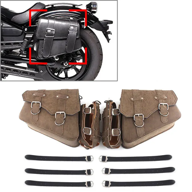 2x Side Saddle Bags Tool Bag Left Right For Harley Davidson Sportster Motorcycle