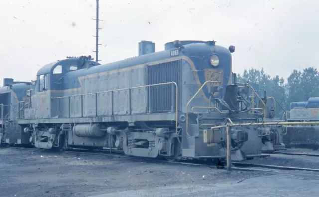 D&H DELAWARE AND HUDSON Railroad Train Locomotive WHITEHALL NY 1964 Photo Slide