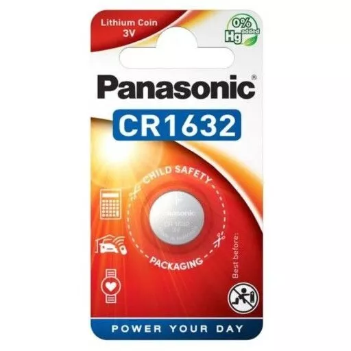 2 Panasonic Lithium Power CR1632 Batterien Münze 3V DL1632 BR1632 Exp 2028 1bl 2