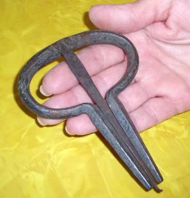 Large Primitive Antique Hand Forged Iron Jews Harp Musical Instrument
