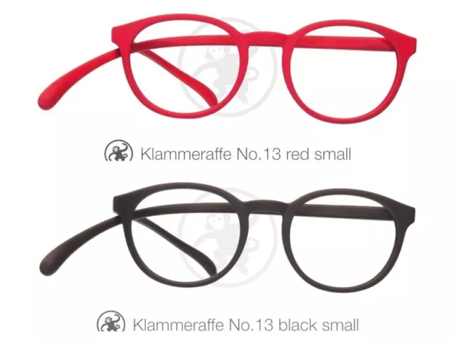 Klammeraffe Lesebrille Panto Small klein13 Schwarz Rot 1.00 bis 3.50 neckholder