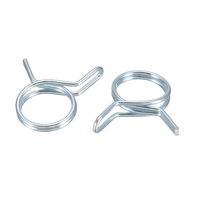 Filo Doppio 10mm Linea Carburante Tubo Fermagli Morsetto Placcato Zinco 10pz