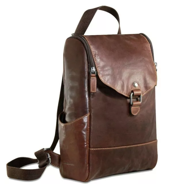 NWT $222 Jack Georges Convertible Backpack Crossbody Voyager Brown Leather