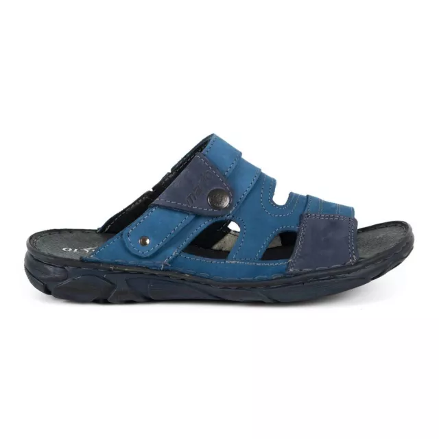 Olivier Men's leather slippers 460MP blue