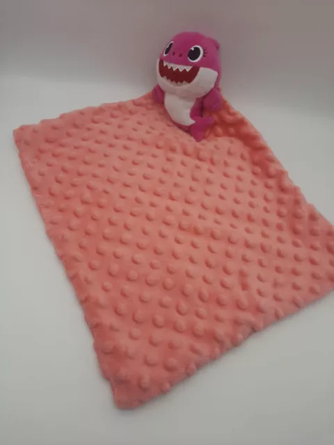 Baby Shark Plush Security Blanket Lovey Pink/Peach