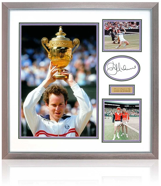 John McEnroe Hand Signed Autographed Tennis Wimbledon Presentation AFTAL COA