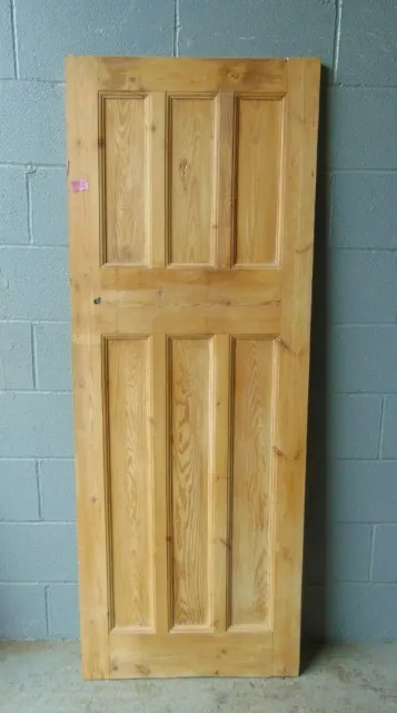 Reclaimed 27 3/4" x 74 1/2" Pine Victorian Door Wooden 6 Panel Internal   613
