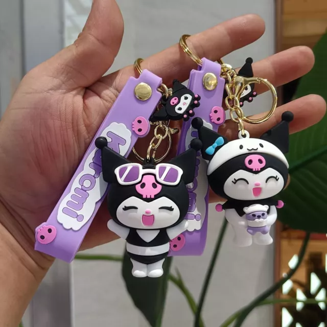 Sanrio Kulomi Keychain Cartoon Car Keychain Ring Doll Couple Bag Small Pendant