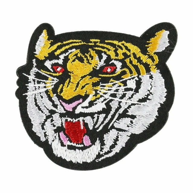 INC Unisex Embroidered Tiger Decorative Sewing Patch Black One Size