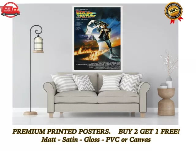 Back to the Future Classic Movie Large Poster Art Print Gift A0 A1 A2 A3 Maxi