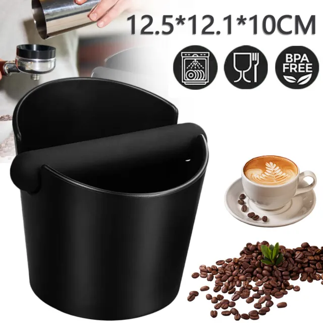 Espresso Knock Box Coffee Grounds Dump Bin Coffee Waste Container w/ Knock Bar