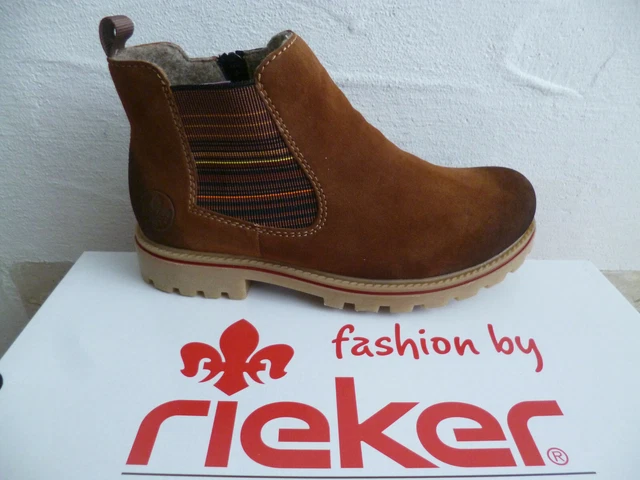 Rieker Femmes Bottes Bottines Chaussures D'Hiver Braun Z1471 Neuf