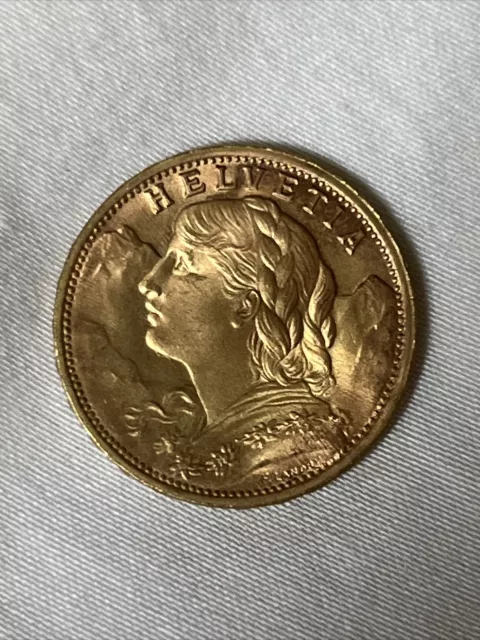 BU/UNC 1949 B Swiss GOLD 20 FRANC Switzerland Helvetia AGW .1867 troy oz B07