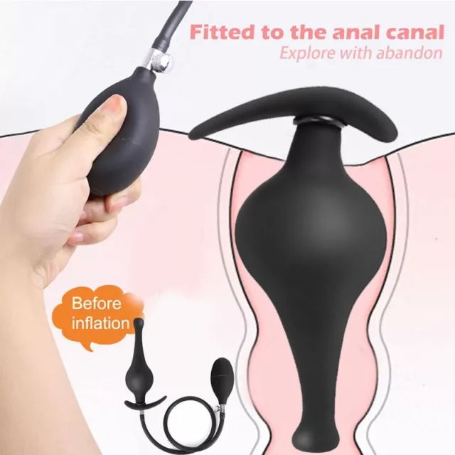 Gode Gonflable Pompe Plug Anal en silicone Vaginal Pour Femmes Dilatateur Sextoy