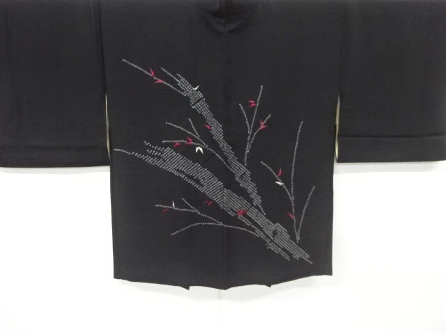 6875305: Japanese Kimono / Vintage Haori / Shibori / Embroidery / Bamboo Grass