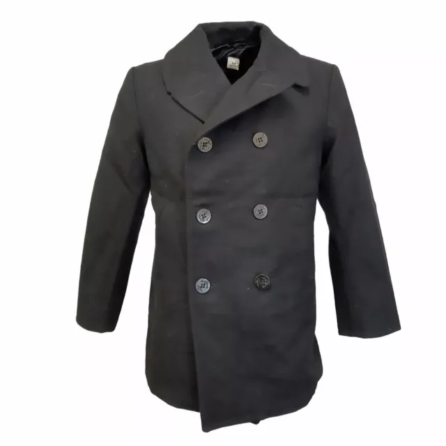 PEA COAT ORIGINAL US Navy Military Vintage Army Winter Wool Jacket