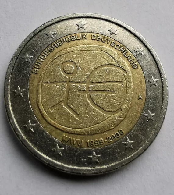 2 Euro Münze Strichmännchen WWU 1999-2009 Bundesrepublik Deutschland A 