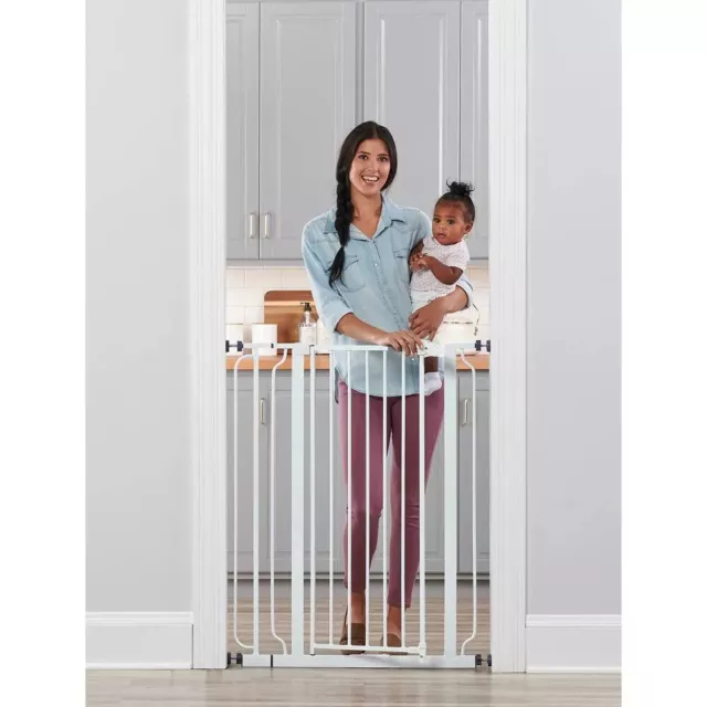 Regalo Extra Tall Easy Step Metal Walk Through Baby Gate 36 in Tall - White