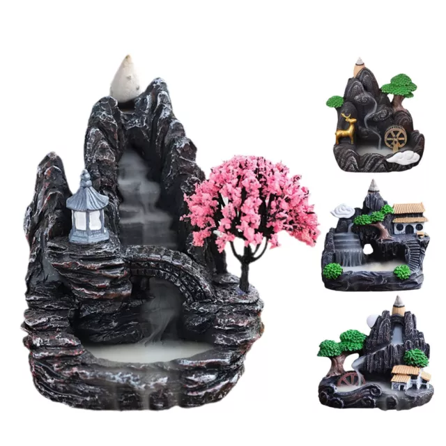Ceramic Backflow Waterfall Incense Burner Holder Waterfall & Incense Cones Gift