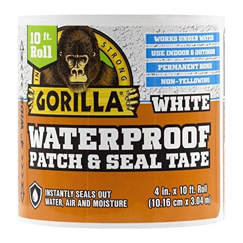 Gorilla Waterproof Patch & Seal Tape 4&quote; x 10' White, (Pack of 1)