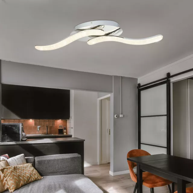 Plafonnier LED, Lampe Plafond Design Incurvé, Moderne Luminaire