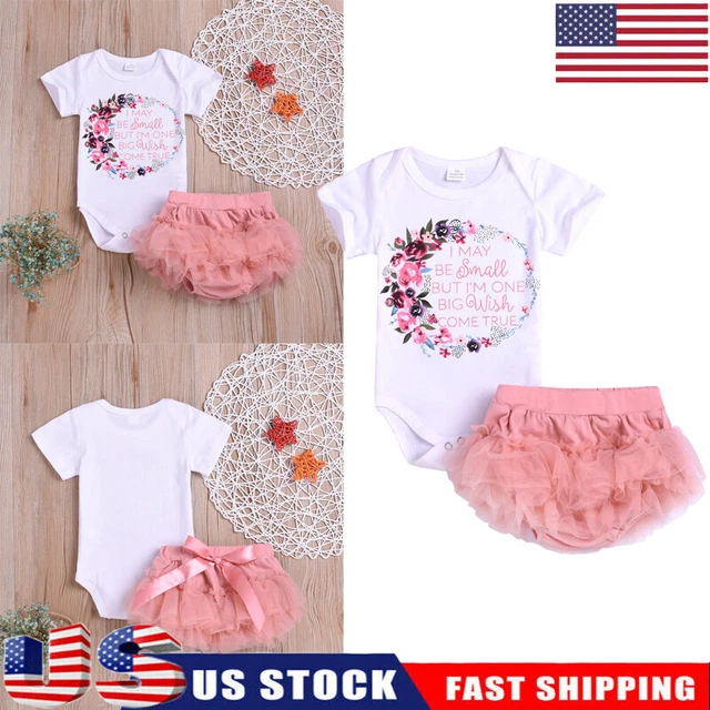 US Newborn Infant Baby Girl Clothes Romper Top tutu Dress Jumpsuit Bodysuit Set