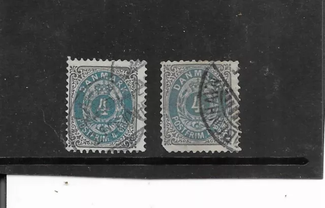 Denmark 1875. 4 Ore. Grey/Blue. Royal Emblem. Used. As Per Scan.